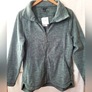 Eddie Bauer, medium light green fleece zip up